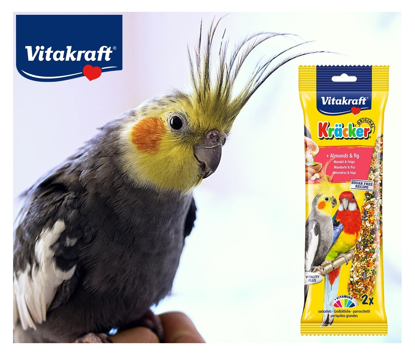 Vitakraft - Cockatiel Kräcker Almond & Fig Sticks - 2 Pack - Buy Online SPR Centre UK