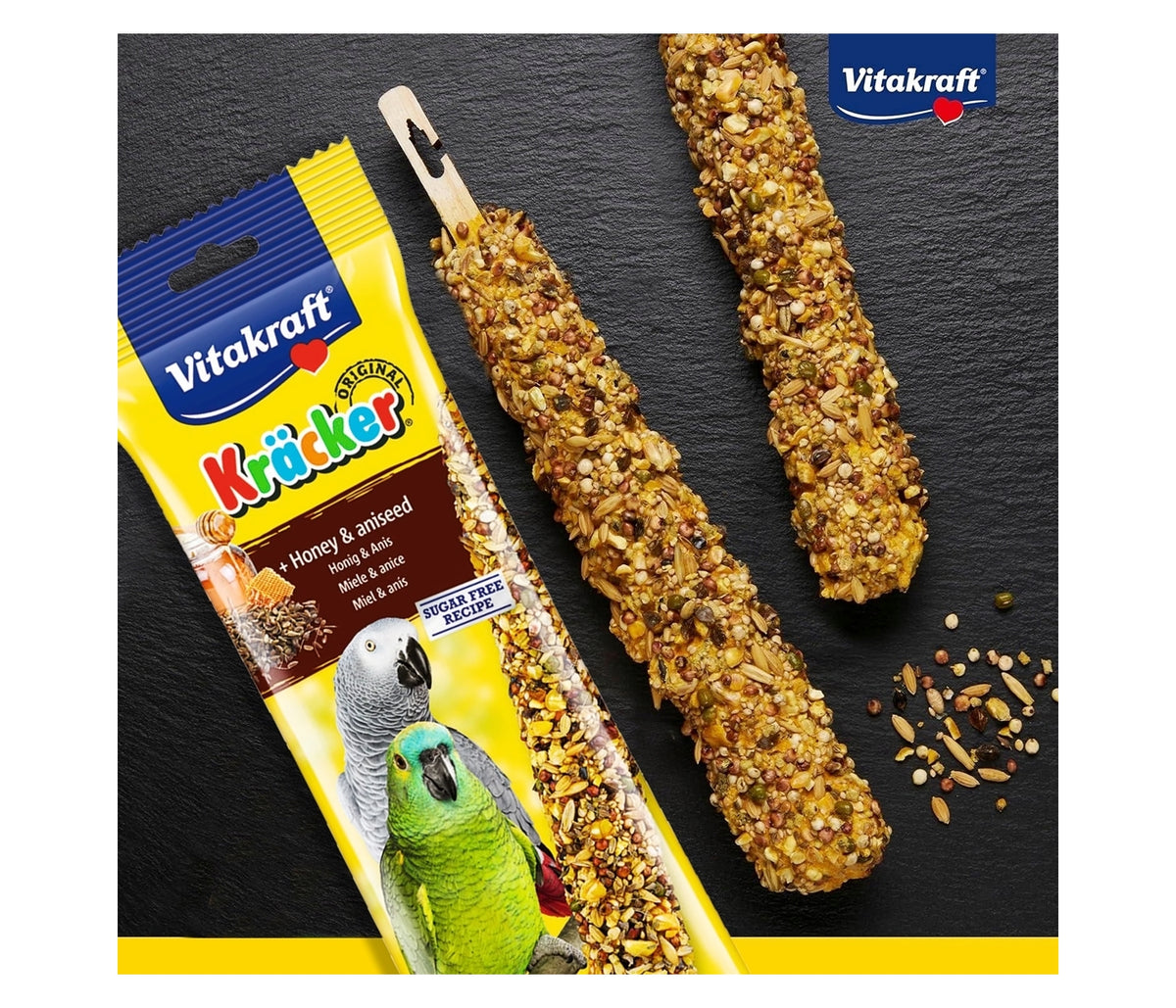 Vitakraft - Parrot Kräcker Honey & Aniseed Sticks - Buy Online SPR Centre UK