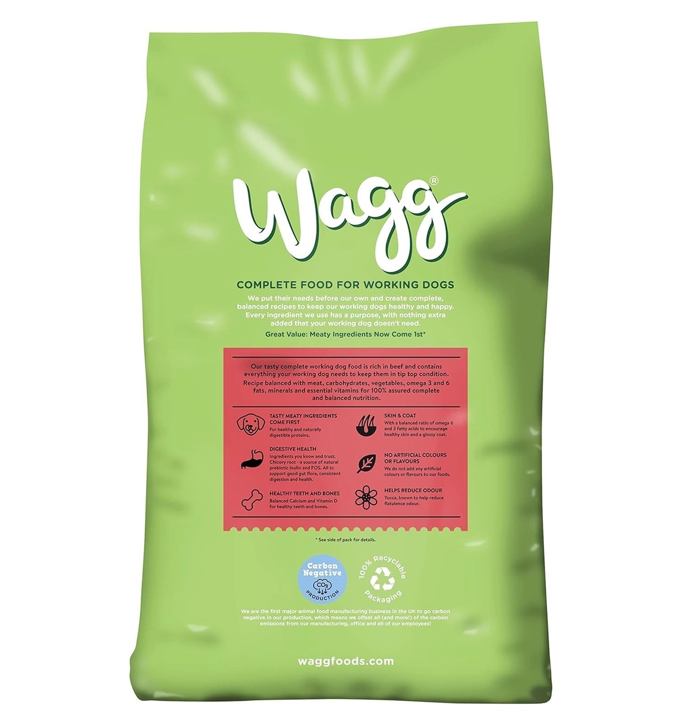 Wagg - Active Goodness Working Dog Food with Beef & Veg 12kg - Buy Online SPR Centre UK