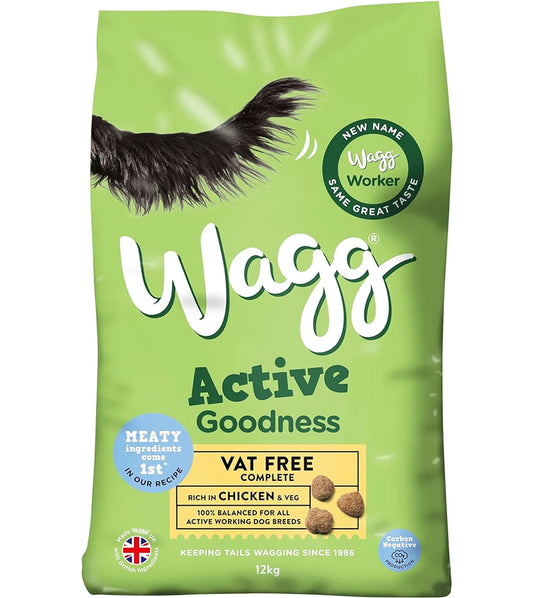 Wagg - Active Working Dog Food with Chicken & Veg 12kg - Buy Online SPR Centre UK