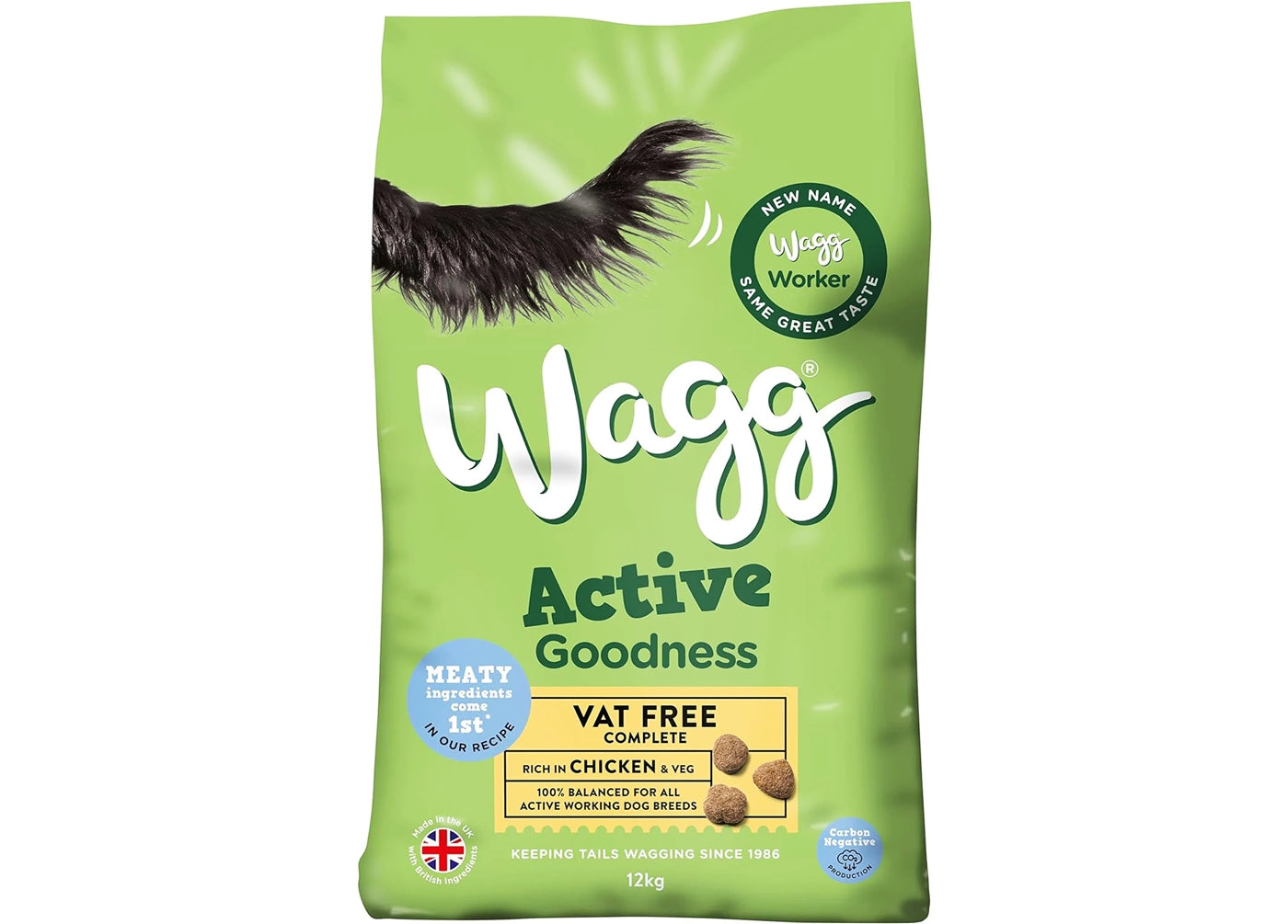Wagg - Active Working Dog Food with Chicken & Veg 12kg - Buy Online SPR Centre UK