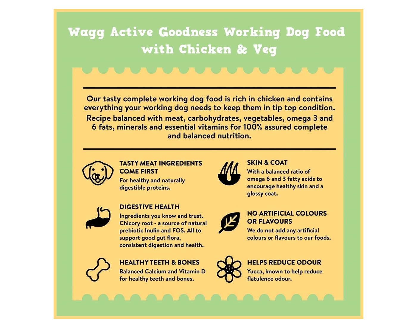 Wagg - Active Working Dog Food with Chicken & Veg 12kg - Buy Online SPR Centre UK