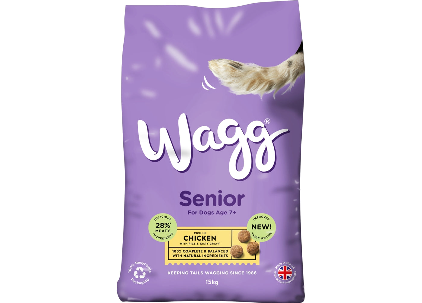 Wagg - Complete Senior Dog Food with Chicken 15kg - Buy Online SPR Centre UK