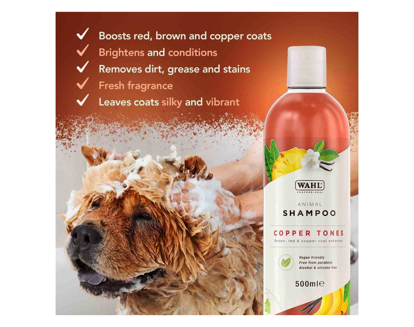 Wahl - Copper Tones Animal Shampoo 500ml - Buy Online SPR Centre UK