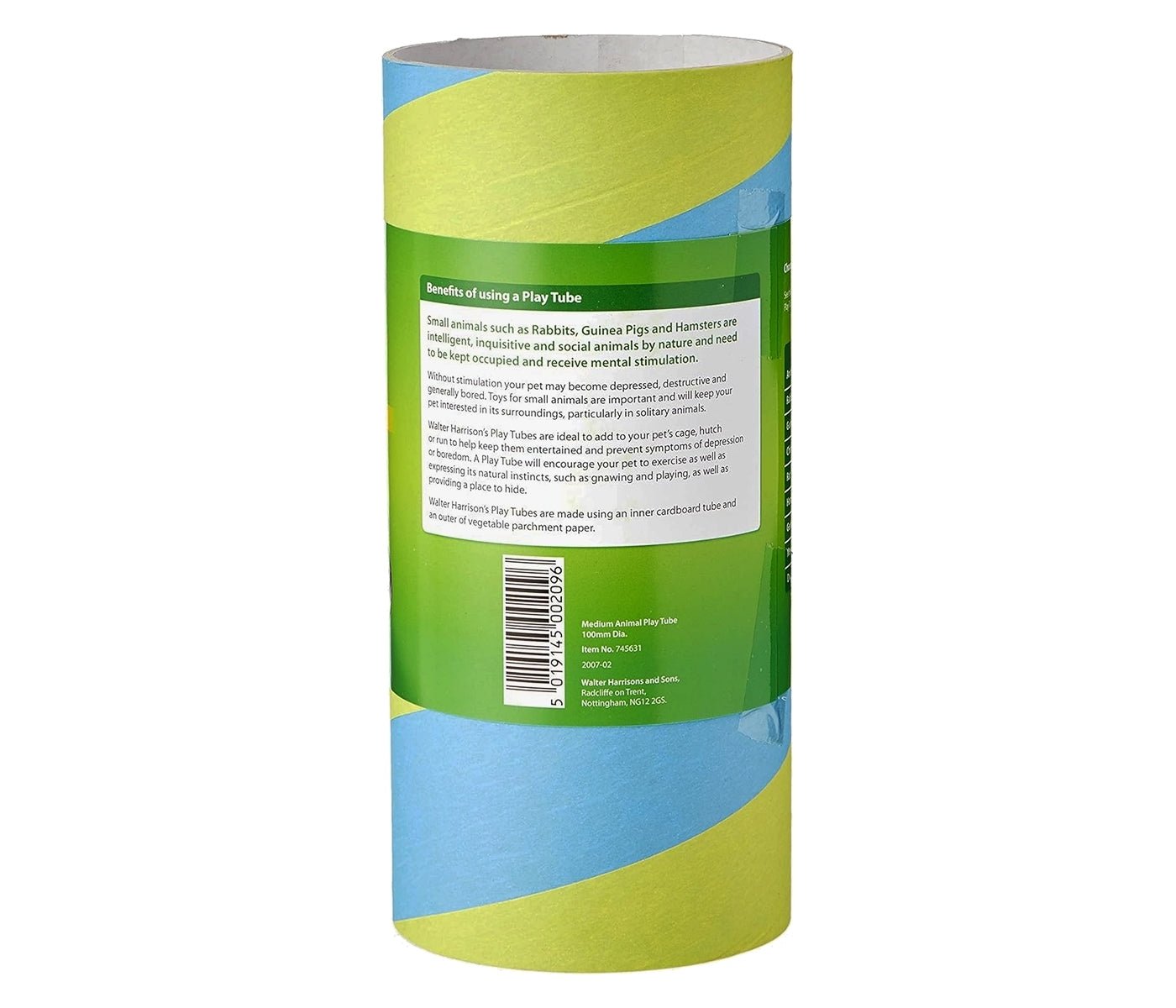Walter Harrison's - Small Animal Play Tube (Medium) - Buy Online SPR Centre UK