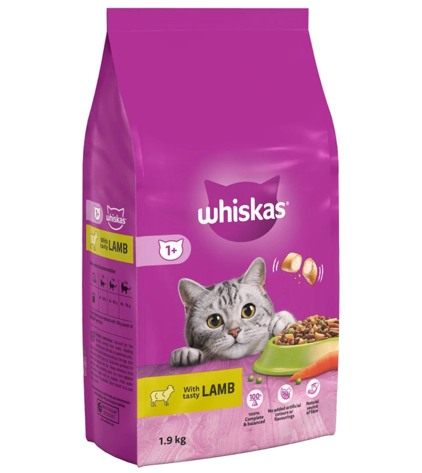 Whiskas - Adult Dry Cat Food with Lamb 1.9kg - Buy Online SPR Centre UK