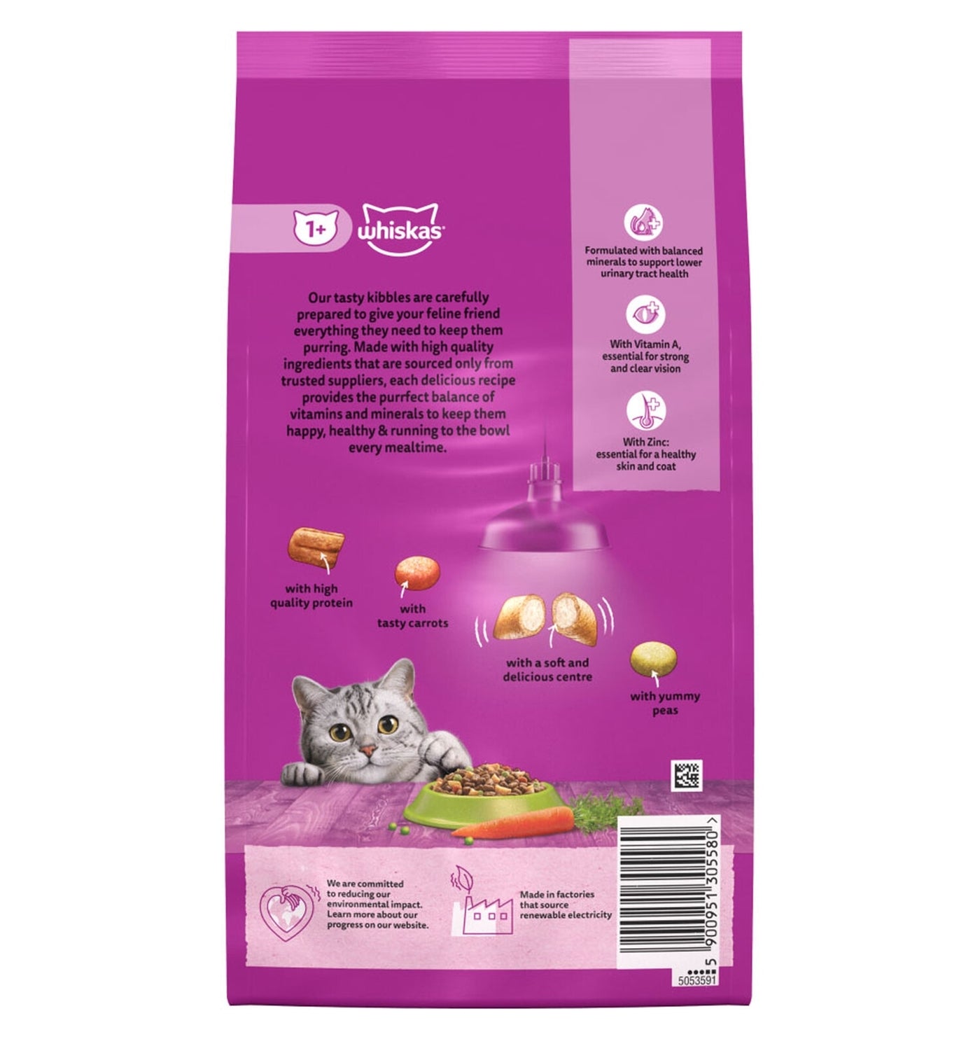 Whiskas - Adult Dry Cat Food with Lamb 1.9kg - Buy Online SPR Centre UK