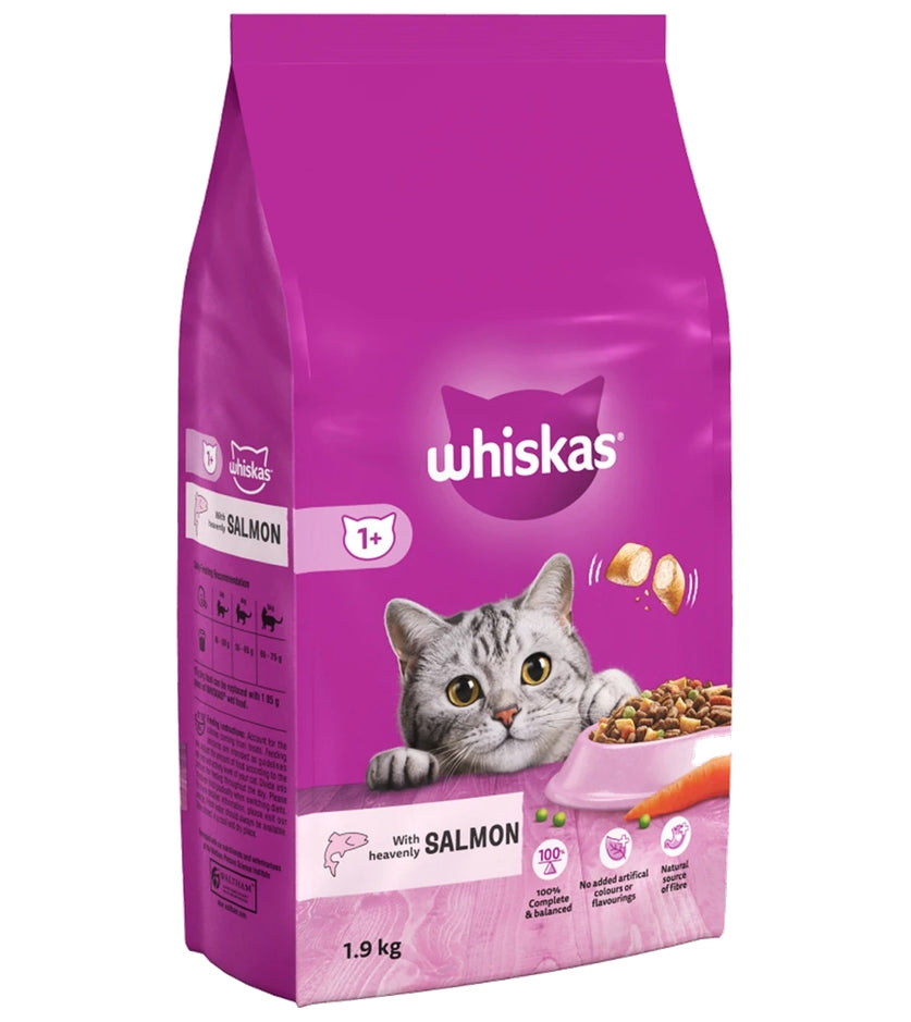 Whiskas - Adult Dry Cat Food with Salmon 1.9kg - Buy Online SPR Centre UK