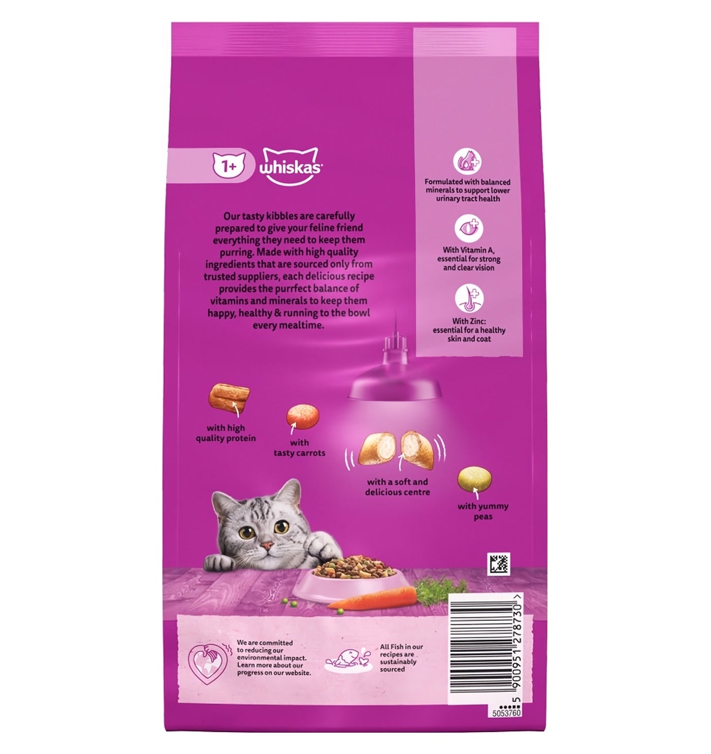 Whiskas - Adult Dry Cat Food with Salmon 1.9kg - Buy Online SPR Centre UK