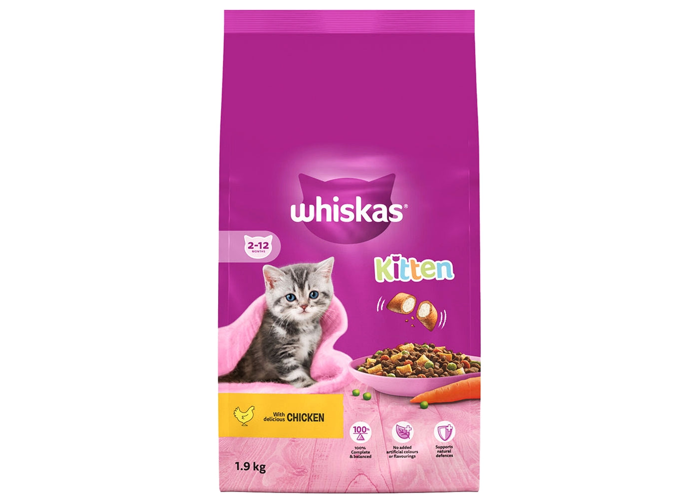 Whiskas Kitten Dry Food with Chicken 1.9kg - Buy Online SPR Centre UK