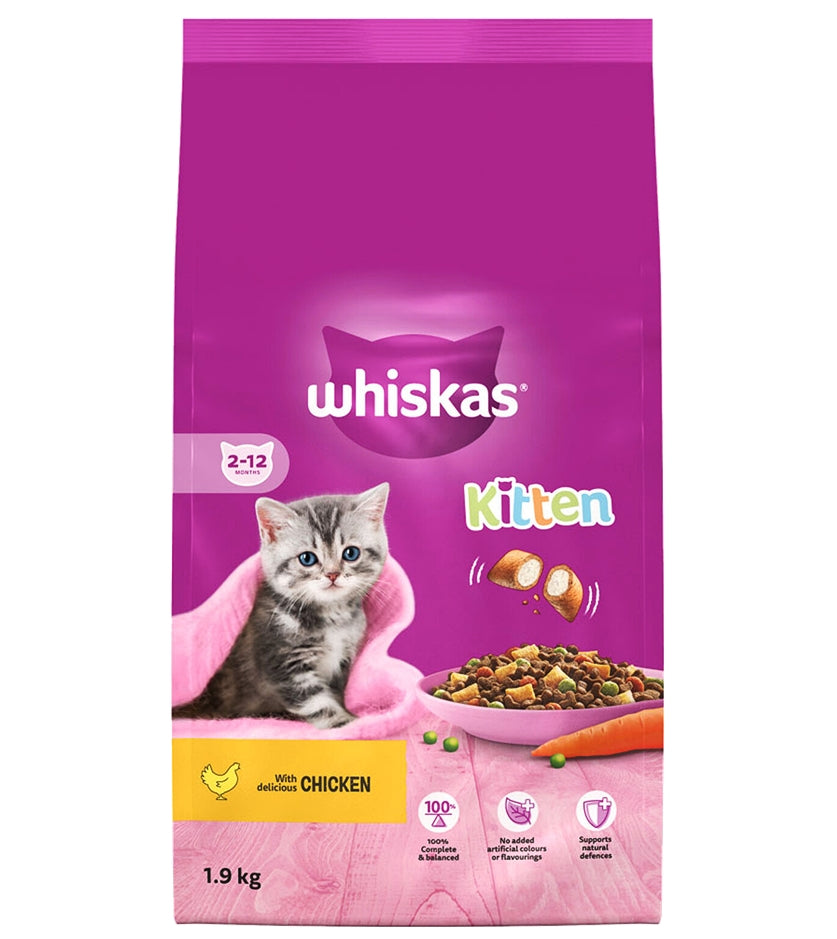 Whiskas Kitten Dry Food with Chicken 1.9kg - Buy Online SPR Centre UK