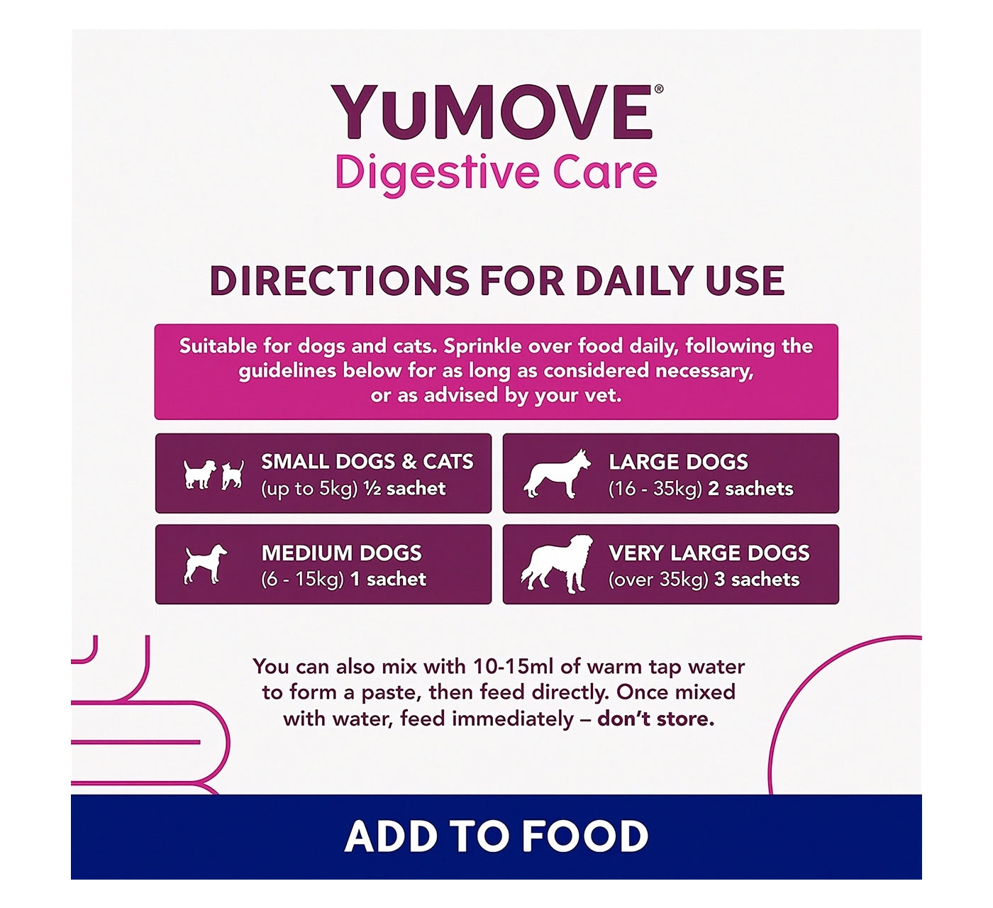 YuMOVE - Digestive Care PLUS for Dogs & Cats - 6 Sachets - Buy Online SPR Centre UK