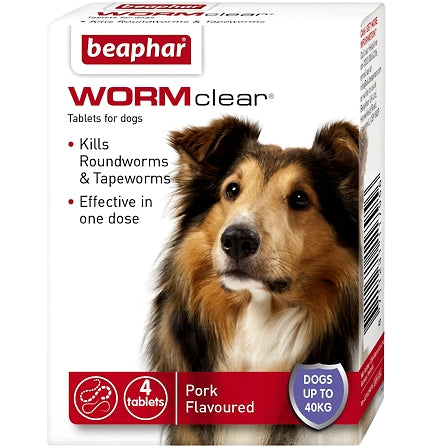 Beaphar - WORMclear® Worming Tablets for Dogs up to 40kg (4 Pack)