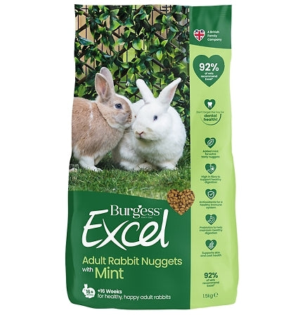 Burgess Excel - Adult Rabbit Nuggets with Mint - 10kg