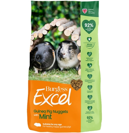 Burgess Excel - Guinea Pig Nuggets with Mint - 10kg