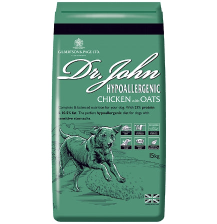 Dr. John Dog Food - Hypoallergenic - Chicken with Oats - 15kg