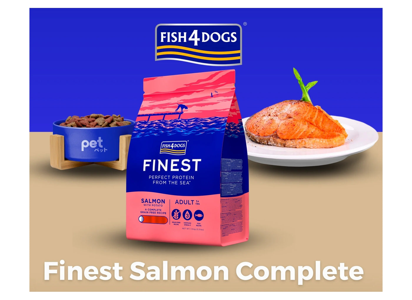 Fish4Dogs Finest Adult Salmon and Potato Large Kibble 1.5kg