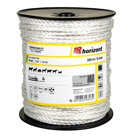 Horizont - Farmer R6 Pasture Electric Fence Rope (6mm x 200m)