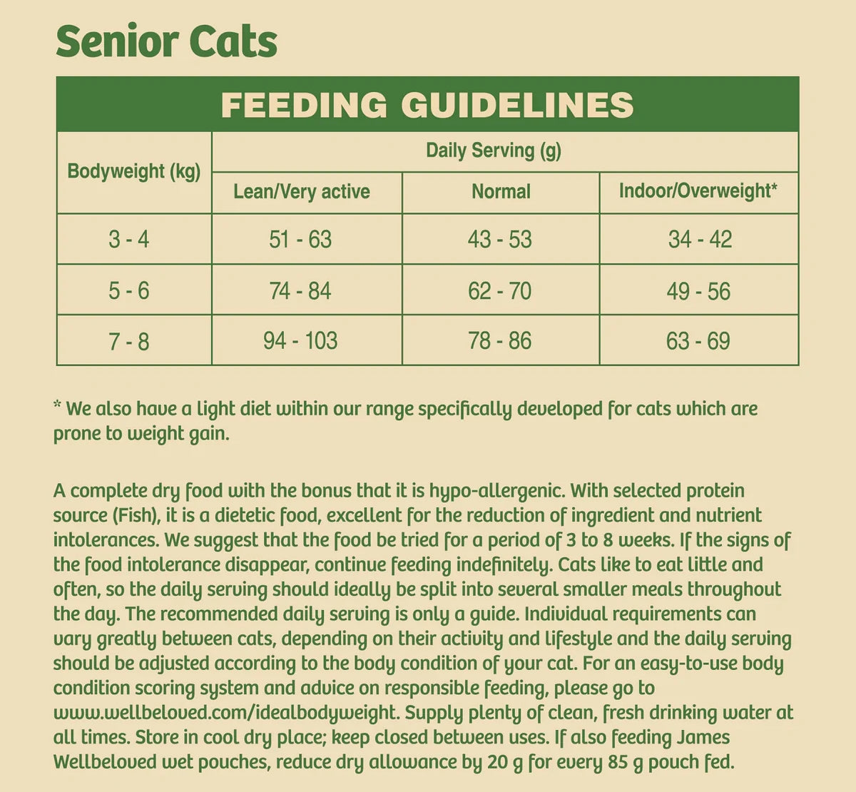 James wellbeloved food guide online