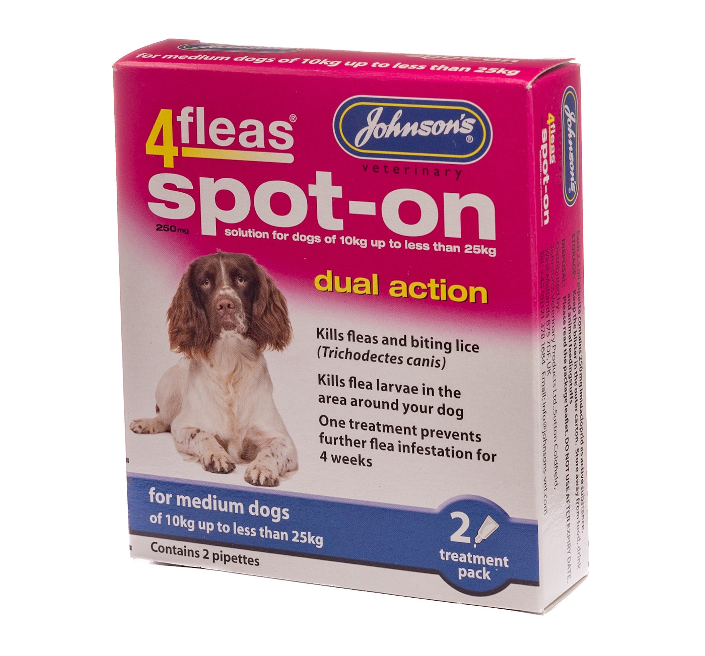 Johnson's - 4fleas Spot-on for Medium Dogs (10-25kg) - 2 x pipettes