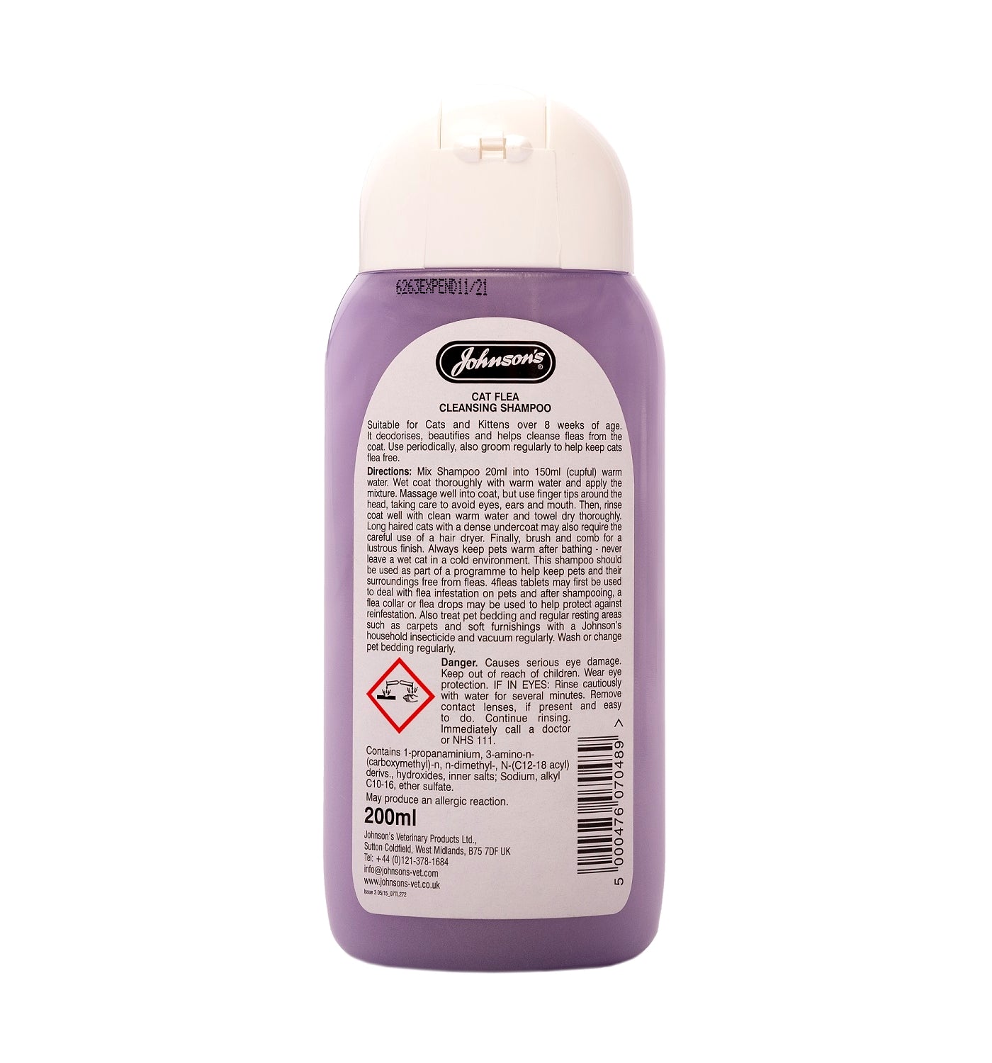 Johnson's - Cat Flea Cleansing Shampoo - 200ml