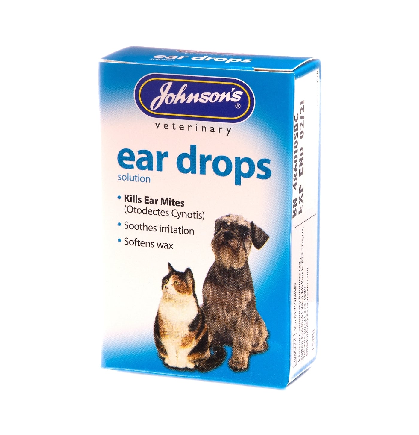Johnson's - Ear Drops for Dogs and Cats - 15ml