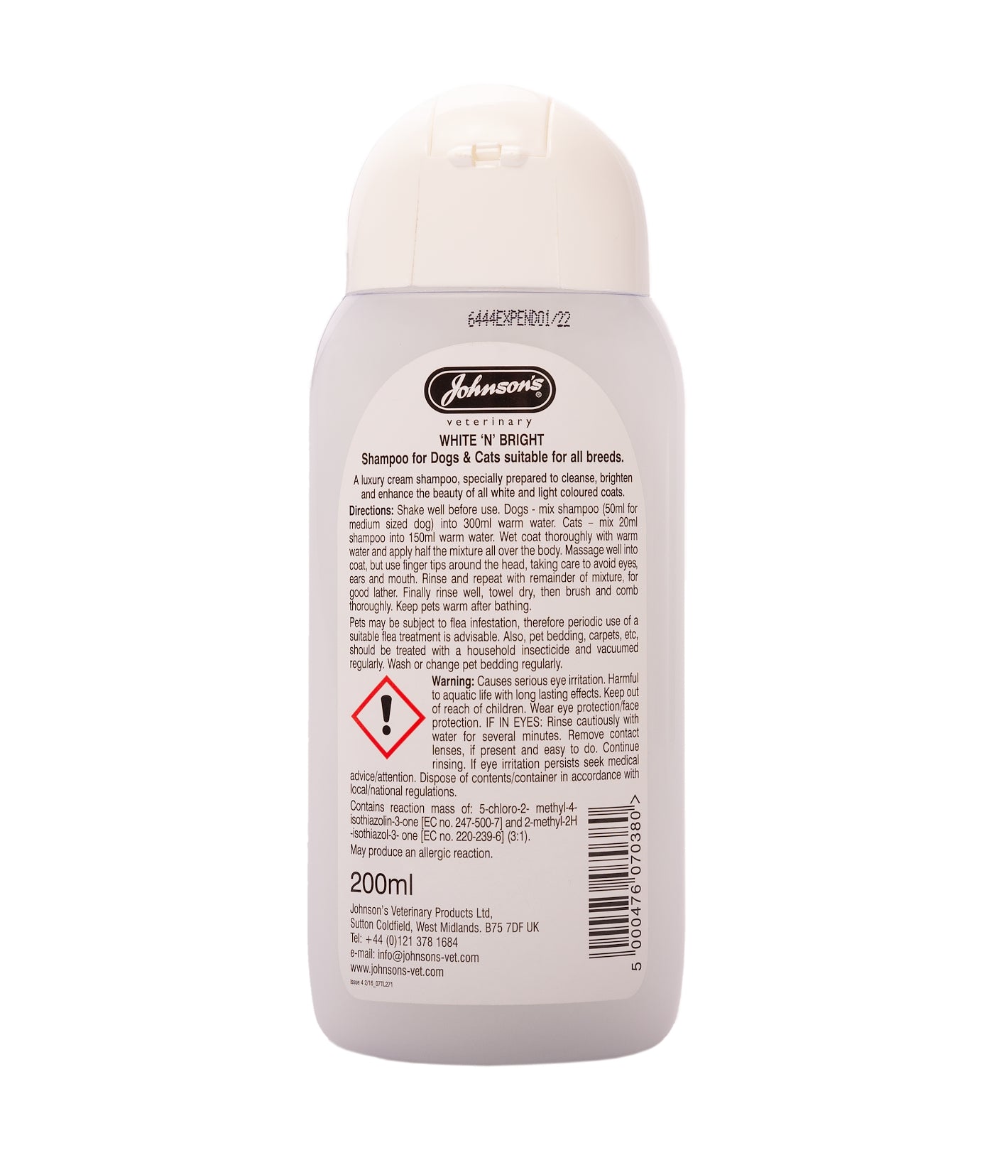 Johnson's - White 'n' Bright Shampoo for Dogs and Cats - 200ml