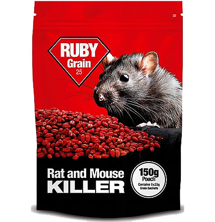 Lodi - Ruby Grain 25 Rat & Mouse Killer - 150g Pouch (6 x 25g Sachets)