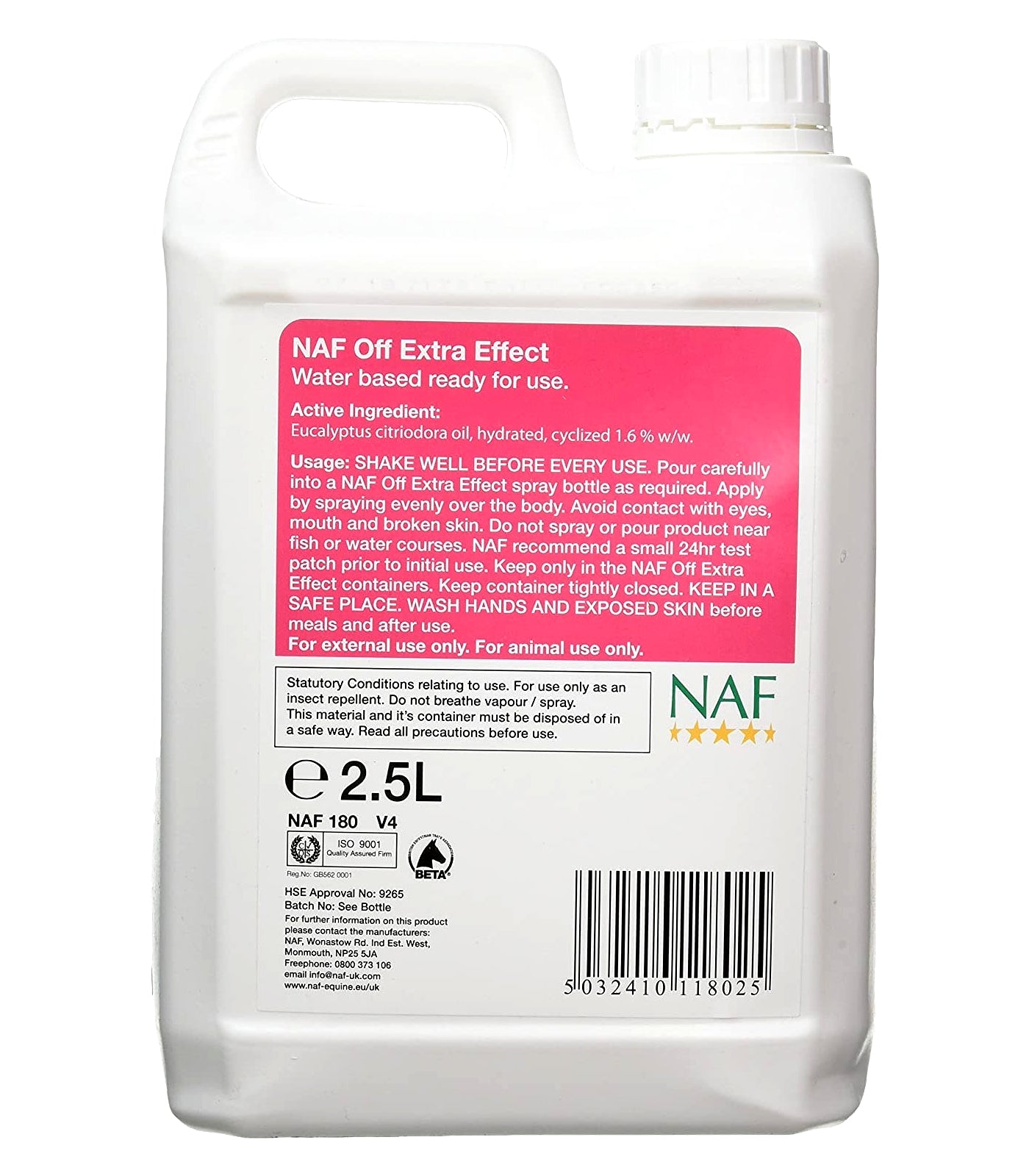 NAF OFF - Extra Effect Equine Fly Repellent - 2.5 litres