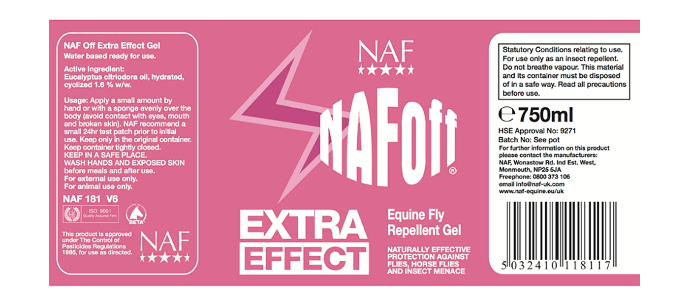 NAF OFF - Extra Effect - Equine Fly Repellent Gel - 750ml