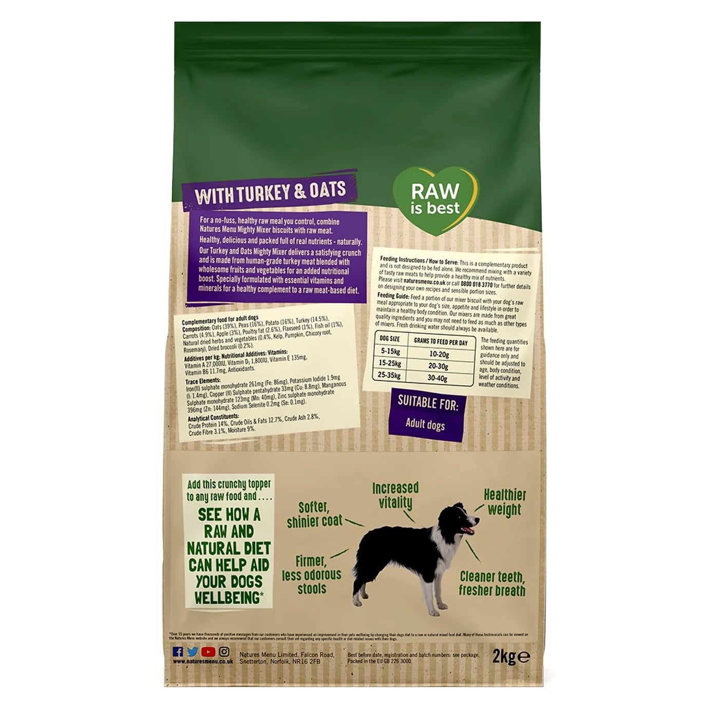 Natures Menu - Mighty Mixer with Turkey and Oats - 2kg