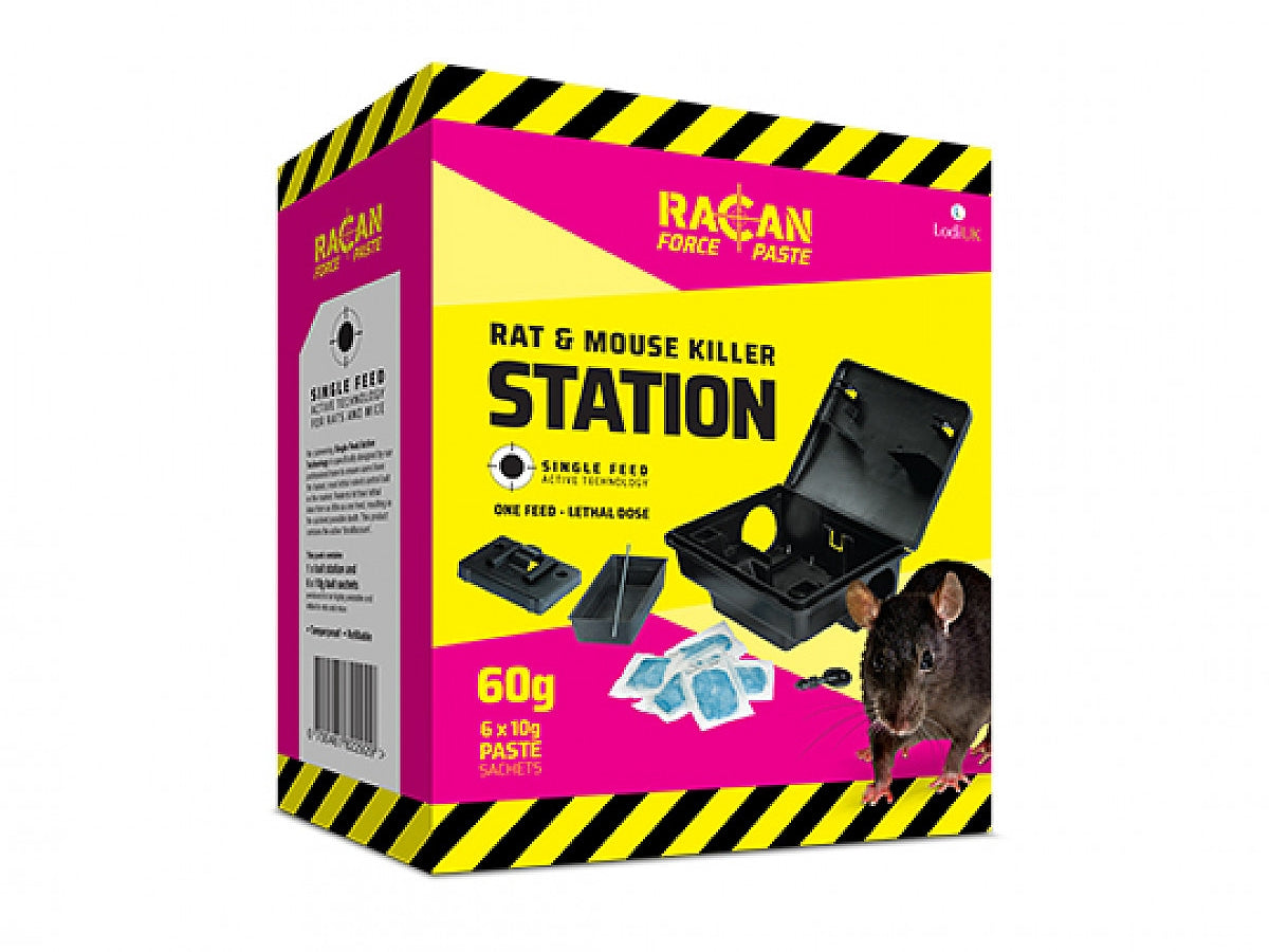 Racan Force Paste - Rat & Mouse Killer Station (with 6 x 10g Paste Sachets)
