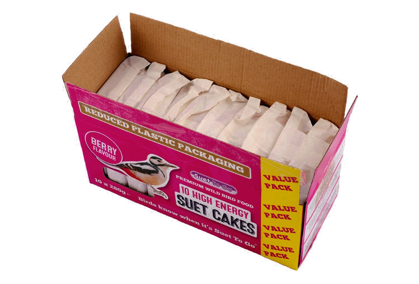 Suet To Go - Suet Cakes with Berry 10 x 280g - Buy Online SPR Centre UK